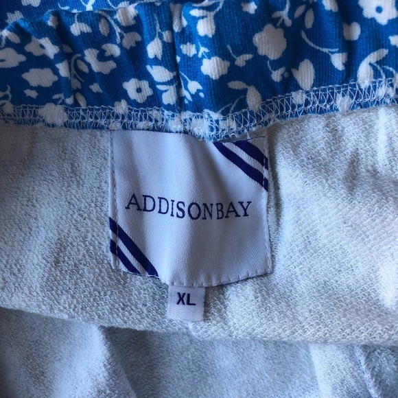 Addison Bay Sweatpants Blue White Floral XL - Picture 5 of 12